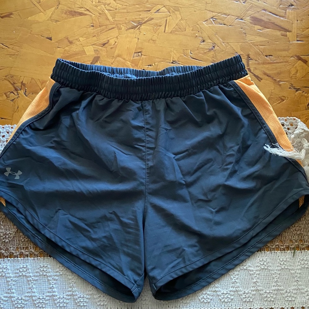Under Armour Womens Black and Orange Shorts